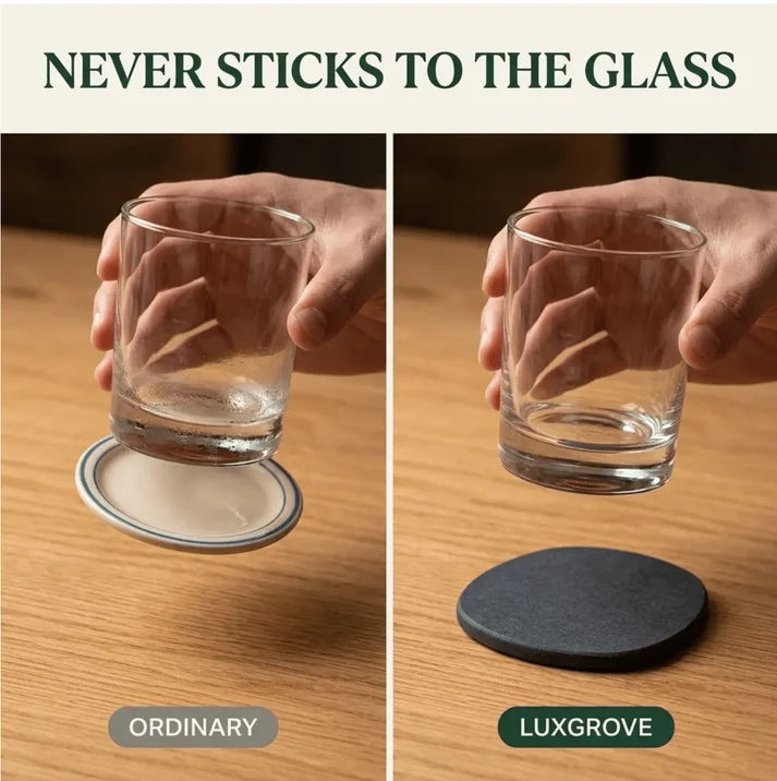Luxgrove™ Quick-Dry Stone Coasters - The Coaster That Drinks The Condensation (Set of 6)