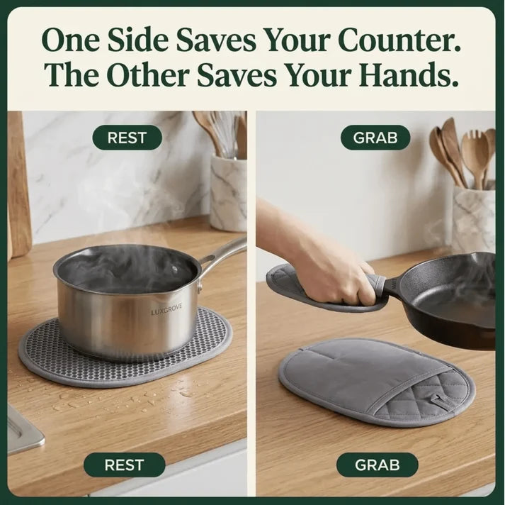 Luxgrove™ Grab & Rest Pad - The Trivet That Grabs The Pan