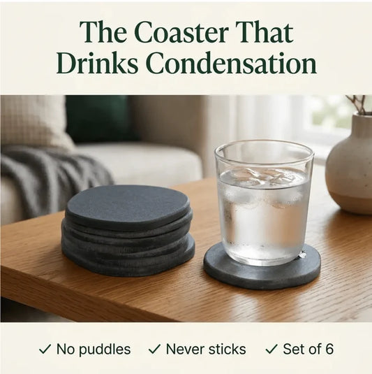 Luxgrove™ Quick-Dry Stone Coasters - The Coaster That Drinks The Condensation (Set of 6)