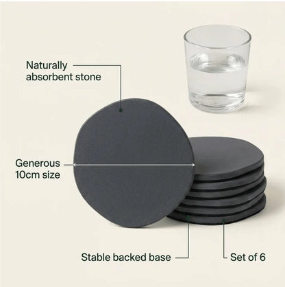 Luxgrove™ Quick-Dry Stone Coasters - The Coaster That Drinks The Condensation (Set of 6)